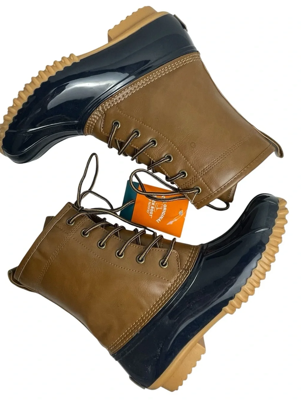 Sporto NWT The Original Duck Ariel Rain Snow Boot Lace Up Plaid Lined Sz 7.5 M